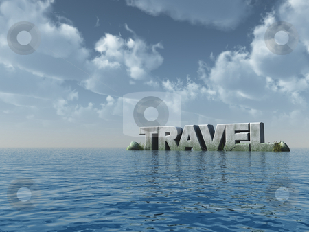 To use this stock image in your creative project, please select the size you need over to the right and click the "Add to Cart" button.
Your downloaded image will come with the Cutcaster watermark removed so don’t worry about the watermark you see on this page. Travel stock photo, The word travel at the ocean - 3d illustration by J?
