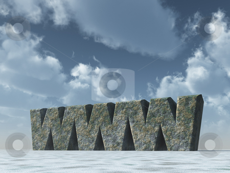 To use this stock image in your creative project, please select the size you need over to the right and click the "Add to Cart" button.
Your downloaded image will come with the Cutcaster watermark removed so don’t worry about the watermark you see on this page. Www rocks stock photo, Www rock in front of cloudy sky - 3d illustration by J?