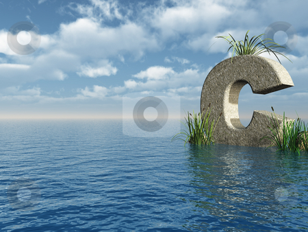 To use this stock image in your creative project, please select the size you need over to the right and click the "Add to Cart" button.
Your downloaded image will come with the Cutcaster watermark removed so don’t worry about the watermark you see on this page. Letter C stock photo, Letter C rock in water landscape - 3d illustration by J?
