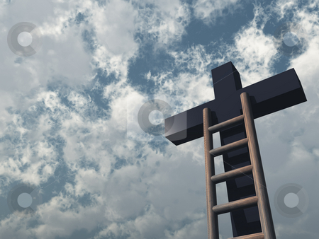 To use this stock image in your creative project, please select the size you need over to the right and click the "Add to Cart" button.
Your downloaded image will come with the Cutcaster watermark removed so don’t worry about the watermark you see on this page. Cross stock photo, Ladder and christian cross in front of blue sky - 3d illustration by J?