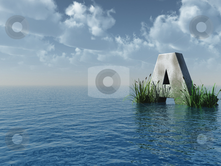 To use this stock image in your creative project, please select the size you need over to the right and click the "Add to Cart" button.
Your downloaded image will come with the Cutcaster watermark removed so don’t worry about the watermark you see on this page. Letter A at the ocean stock photo, Letter A rock in water landscape - 3d illustration by J?