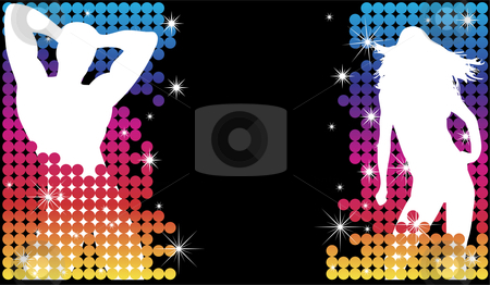 To use this stock image in your creative project, please select the size you need over to the right and click the "Add to Cart" button.
Your downloaded image will come with the Cutcaster watermark removed so don’t worry about the watermark you see on this page. Couple Party Dots stock vector clipart, Grunge Background with Party Couple Silhouette with Stars by Augusto Cabral Graphiste Rennes