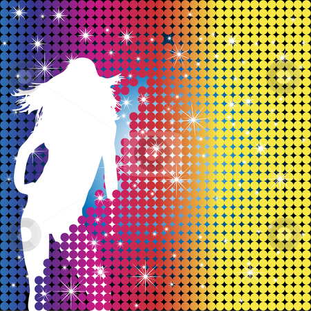 To use this stock image in your creative project, please select the size you need over to the right and click the "Add to Cart" button.
Your downloaded image will come with the Cutcaster watermark removed so don’t worry about the watermark you see on this page. Girl Party Silhouette stock vector clipart, Grunge Background with Party Girl Silhouette with Stars and Dots by Augusto Cabral Graphiste Rennes