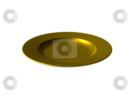 To use this stock image in your creative project, please select the size you need over to the right and click the "Add to Cart" button.
Your downloaded image will come with the Cutcaster watermark removed so don’t worry about the watermark you see on this page. Golden meal stock photo, Golden dinner plate on white background - 3d illustration by J?