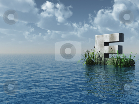 To use this stock image in your creative project, please select the size you need over to the right and click the "Add to Cart" button.
Your downloaded image will come with the Cutcaster watermark removed so don’t worry about the watermark you see on this page. Letter E stock photo, Letter E rock in water landscape - 3d illustration by J?
