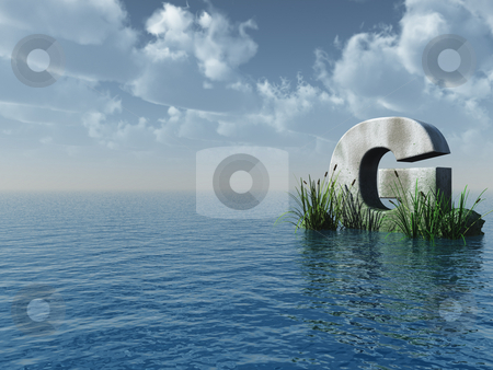 To use this stock image in your creative project, please select the size you need over to the right and click the "Add to Cart" button.
Your downloaded image will come with the Cutcaster watermark removed so don’t worry about the watermark you see on this page. Letter G stock photo, Letter G rock in water landscape - 3d illustration by J?