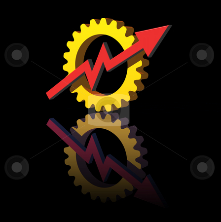 To use this stock image in your creative project, please select the size you need over to the right and click the "Add to Cart" button.
Your downloaded image will come with the Cutcaster watermark removed so don’t worry about the watermark you see on this page. Industry report stock photo, Gear-graph logo on black background - 3d illustration by J?