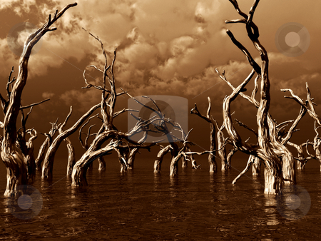 To use this stock image in your creative project, please select the size you need over to the right and click the "Add to Cart" button.
Your downloaded image will come with the Cutcaster watermark removed so don’t worry about the watermark you see on this page. Dead trees stock photo, Dead trees at a dark water landscape - 3d illustration by J?