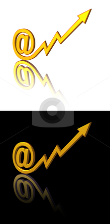 To use this stock image in your creative project, please select the size you need over to the right and click the "Add to Cart" button.
Your downloaded image will come with the Cutcaster watermark removed so don’t worry about the watermark you see on this page. Email marketing stock photo, At symbol with arrow on black and white background - 3d illustration by J?