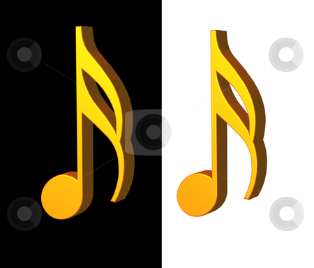 To use this stock image in your creative project, please select the size you need over to the right and click the "Add to Cart" button.
Your downloaded image will come with the Cutcaster watermark removed so don’t worry about the watermark you see on this page. Music stock photo, Golden note on black and white background - 3d illustration by J?