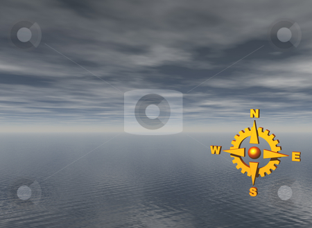 To use this stock image in your creative project, please select the size you need over to the right and click the "Add to Cart" button.
Your downloaded image will come with the Cutcaster watermark removed so don’t worry about the watermark you see on this page. Navigate stock photo, Golden compass and water landscape in background - 3d illustration by J?