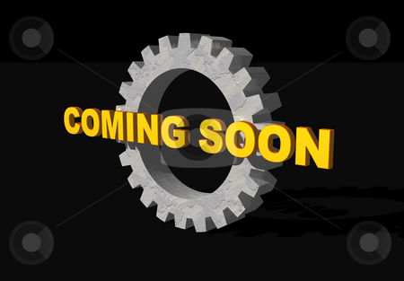 To use this stock image in your creative project, please select the size you need over to the right and click the "Add to Cart" button.
Your downloaded image will come with the Cutcaster watermark removed so don’t worry about the watermark you see on this page. Coming soon stock photo, Coming soon text and gearwheel on black background - 3d illustration by J?