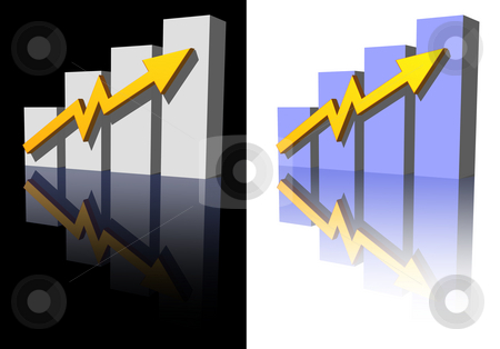 To use this stock image in your creative project, please select the size you need over to the right and click the "Add to Cart" button.
Your downloaded image will come with the Cutcaster watermark removed so don’t worry about the watermark you see on this page. Business graph stock photo, Business graph on black and white background - 3d illustration by J?