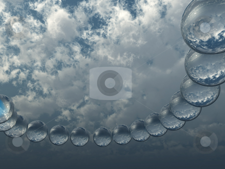 To use this stock image in your creative project, please select the size you need over to the right and click the "Add to Cart" button.
Your downloaded image will come with the Cutcaster watermark removed so don’t worry about the watermark you see on this page. Bubbles stock photo, Glass bubbles in the sky - 3d illustration by J?