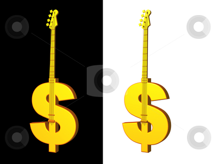 To use this stock image in your creative project, please select the size you need over to the right and click the "Add to Cart" button.
Your downloaded image will come with the Cutcaster watermark removed so don’t worry about the watermark you see on this page. Music business stock photo, Golden dollar bass on black background - 3d illustration by J?