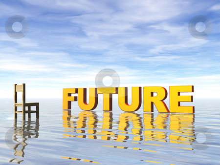 To use this stock image in your creative project, please select the size you need over to the right and click the "Add to Cart" button.
Your downloaded image will come with the Cutcaster watermark removed so don’t worry about the watermark you see on this page. Future stock photo, Future text in water landscape and chair - 3d illustration by J?