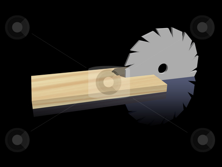To use this stock image in your creative project, please select the size you need over to the right and click the "Add to Cart" button.
Your downloaded image will come with the Cutcaster watermark removed so don’t worry about the watermark you see on this page. Saw blade stock photo, Saw blade and wood on black background - 3d illustration by J?