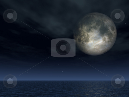 To use this stock image in your creative project, please select the size you need over to the right and click the "Add to Cart" button.
Your downloaded image will come with the Cutcaster watermark removed so don’t worry about the watermark you see on this page. Full moon stock photo, Full moon over the ocean - 3d illustration by J?