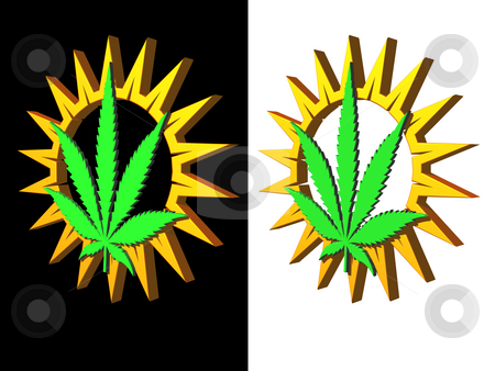 To use this stock image in your creative project, please select the size you need over to the right and click the "Add to Cart" button.
Your downloaded image will come with the Cutcaster watermark removed so don’t worry about the watermark you see on this page. Hemp stock photo, Simple sun and hemp symbol on black and white background - 3d illustration by J?