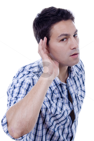 To use this stock image in your creative project, please select the size you need over to the right and click the "Add to Cart" button.
Your downloaded image will come with the Cutcaster watermark removed so don’t worry about the watermark you see on this page. Ear man stock photo, Man with a ear expression white isolate by Marc Torrell