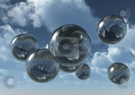 To use this stock image in your creative project, please select the size you need over to the right and click the "Add to Cart" button.
Your downloaded image will come with the Cutcaster watermark removed so don’t worry about the watermark you see on this page. Fly stock photo, Glass balls fly at the sky - 3d illustration by J?