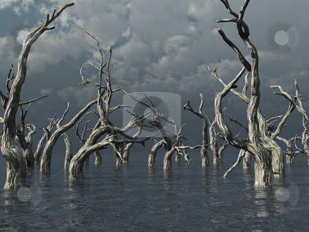 To use this stock image in your creative project, please select the size you need over to the right and click the "Add to Cart" button.
Your downloaded image will come with the Cutcaster watermark removed so don’t worry about the watermark you see on this page. Dead trees stock photo, Dead trees at a dark water landscape - 3d illustration by J?