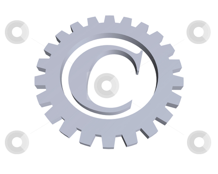 To use this stock image in your creative project, please select the size you need over to the right and click the "Add to Cart" button.
Your downloaded image will come with the Cutcaster watermark removed so don’t worry about the watermark you see on this page. Copyright stock photo, Copyright symbol in gear wheel - 3d illustration by J?