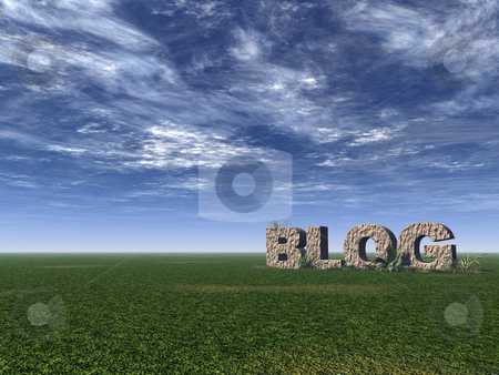 To use this stock image in your creative project, please select the size you need over to the right and click the "Add to Cart" button.
Your downloaded image will come with the Cutcaster watermark removed so don’t worry about the watermark you see on this page. Blog rock stock photo, Blog rock on green field - 3d illustration by J?