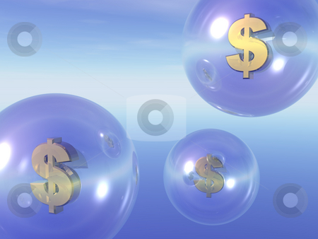To use this stock image in your creative project, please select the size you need over to the right and click the "Add to Cart" button.
Your downloaded image will come with the Cutcaster watermark removed so don’t worry about the watermark you see on this page. Money stock photo, Transparent balls with dollar sign inside in the sky - 3d illustration by J?
