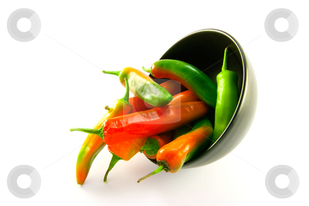 To use this stock image in your creative project, please select the size you need over to the right and click the "Add to Cart" button.
Your downloaded image will come with the Cutcaster watermark removed so don’t worry about the watermark you see on this page. Chillis Spilling out of a Black Bowl stock photo, Mixed red and green chillis spilling out of a black bowl with clipping path on a white background by Keith Wilson