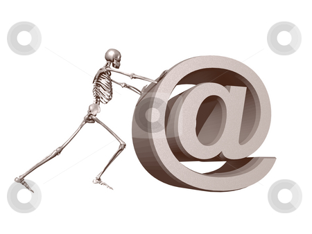 To use this stock image in your creative project, please select the size you need over to the right and click the "Add to Cart" button.
Your downloaded image will come with the Cutcaster watermark removed so don’t worry about the watermark you see on this page. Death mail stock photo, A skeleton pushes an at symbol - 3d illustration by J?