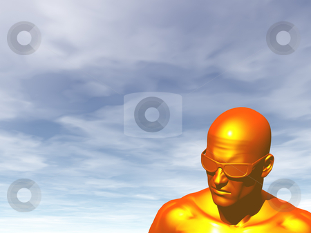 To use this stock image in your creative project, please select the size you need over to the right and click the "Add to Cart" button.
Your downloaded image will come with the Cutcaster watermark removed so don’t worry about the watermark you see on this page. Orange stock photo, Furiously orange man in front of blue sky - 3d illustration by J?