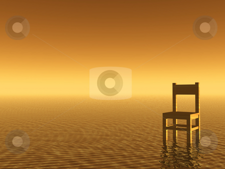 To use this stock image in your creative project, please select the size you need over to the right and click the "Add to Cart" button.
Your downloaded image will come with the Cutcaster watermark removed so don’t worry about the watermark you see on this page. Lonely stock photo, Wooden chair in a water landscape - 3d illustration by J?