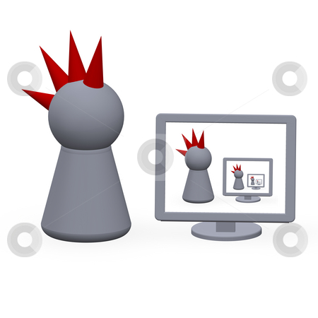 To use this stock image in your creative project, please select the size you need over to the right and click the "Add to Cart" button.
Your downloaded image will come with the Cutcaster watermark removed so don’t worry about the watermark you see on this page. Lost in web stock photo, Computer monitor and play figure punk by J?