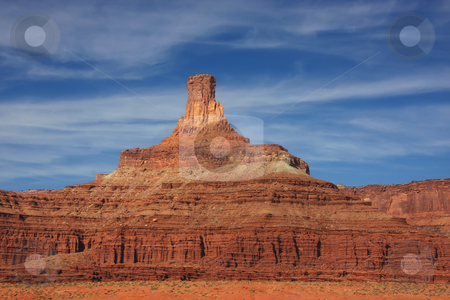 To use this stock image in your creative project, please select the size you need over to the right and click the "Add to Cart" button.
Your downloaded image will come with the Cutcaster watermark removed so don’t worry about the watermark you see on this page. Canyonlands National Park stock photo, View of the red rock formations in Canyonlands National Park with blue sky by Mark Smith