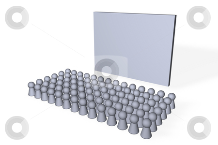 To use this stock image in your creative project, please select the size you need over to the right and click the "Add to Cart" button.
Your downloaded image will come with the Cutcaster watermark removed so don’t worry about the watermark you see on this page. Cinema stock photo, Play figures viewers and a big blank sign by J?