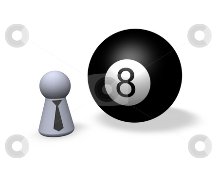 To use this stock image in your creative project, please select the size you need over to the right and click the "Add to Cart" button.
Your downloaded image will come with the Cutcaster watermark removed so don’t worry about the watermark you see on this page. Billiard stock photo, Billiard ball eight and play figure with black tie by J?