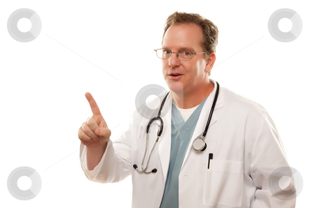 To use this stock image in your creative project, please select the size you need over to the right and click the "Add to Cart" button.
Your downloaded image will come with the Cutcaster watermark removed so don’t worry about the watermark you see on this page. Male Doctor with One Finger Up stock photo, Male Doctor with One Finger Up Isolated on a White Background. by Andy Dean