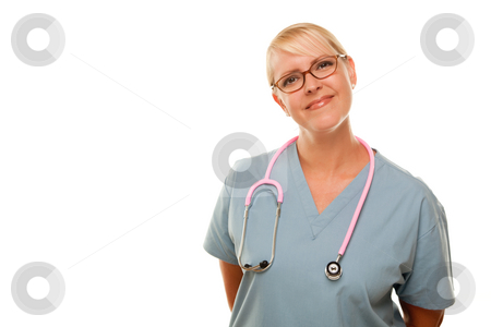 To use this stock image in your creative project, please select the size you need over to the right and click the "Add to Cart" button.
Your downloaded image will come with the Cutcaster watermark removed so don’t worry about the watermark you see on this page. Friendly Female Blonde Doctor stock photo, Friendly Female Blonde Doctor Isolated on a White Background. by Andy Dean