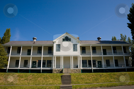 To use this stock image in your creative project, please select the size you need over to the right and click the "Add to Cart" button.
Your downloaded image will come with the Cutcaster watermark removed so don’t worry about the watermark you see on this page. Fort Worden State Park stock photo, Buildings at Fort Worden State Park in Port Townsend Washington. by Travis Manley