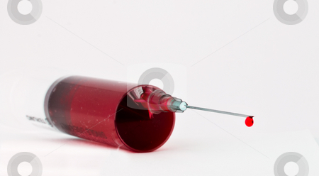 To use this stock image in your creative project, please select the size you need over to the right and click the "Add to Cart" button.
Your downloaded image will come with the Cutcaster watermark removed so don’t worry about the watermark you see on this page. Syringe with a needle and blood 3 stock photo, Blood dripping out of a syringe, isolated on white by Arek Rainczuk