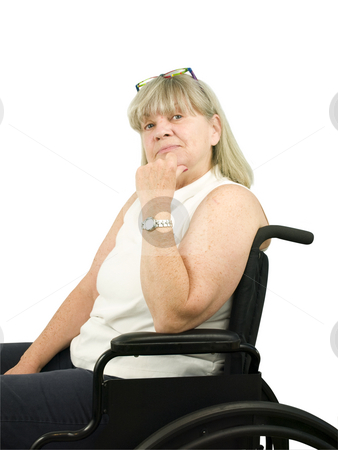 To use this stock image in your creative project, please select the size you need over to the right and click the "Add to Cart" button.
Your downloaded image will come with the Cutcaster watermark removed so don’t worry about the watermark you see on this page. Thinking Senior Woman in Wheel Chair stock photo, Thinking Senior Woman in Wheel Chair on White Background by John Teeter