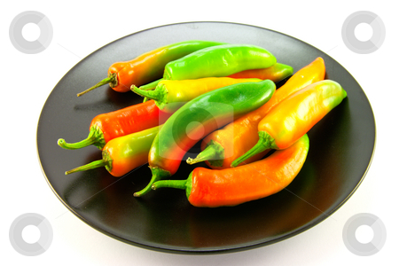 To use this stock image in your creative project, please select the size you need over to the right and click the "Add to Cart" button.
Your downloaded image will come with the Cutcaster watermark removed so don’t worry about the watermark you see on this page. Assorted Chillis on a Black Plate stock photo, Red, green and yellow whole chillis on a black plate with clipping path on a white background by Keith Wilson