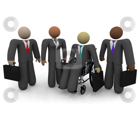 To use this stock image in your creative project, please select the size you need over to the right and click the "Add to Cart" button.
Your downloaded image will come with the Cutcaster watermark removed so don’t worry about the watermark you see on this page. Diverse Business Team stock photo, A diverse group of business people representing a variety of races and physical ability by Chris Lamphear
