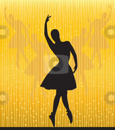 To use this stock image in your creative project, please select the size you need over to the right and click the "Add to Cart" button.
Your downloaded image will come with the Cutcaster watermark removed so don’t worry about the watermark you see on this page. Ballet stock vector clipart, Dancing ballerina silhouette on an abstract background by Rositsa Maslarska