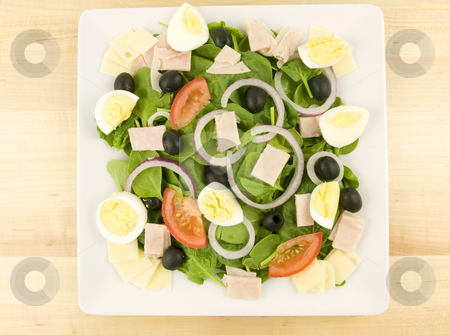 To use this stock image in your creative project, please select the size you need over to the right and click the "Add to Cart" button.
Your downloaded image will come with the Cutcaster watermark removed so don’t worry about the watermark you see on this page. Cobb Salad stock photo, Cobb Salad with onions tomato olive and eggs by John Teeter
