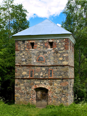To use this stock image in your creative project, please select the size you need over to the right and click the "Add to Cart" button.
Your downloaded image will come with the Cutcaster watermark removed so don’t worry about the watermark you see on this page. Tower stock photo, Old stone tower in the forest by Sergej Razvodovskij