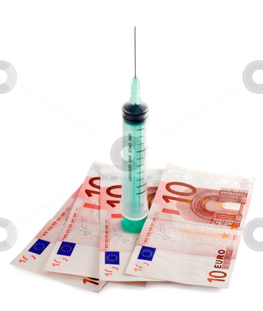 To use this stock image in your creative project, please select the size you need over to the right and click the "Add to Cart" button.
Your downloaded image will come with the Cutcaster watermark removed so don’t worry about the watermark you see on this page. Syringe stock photo, Syringe in euro money , close-up isolated on white background by Vladyslav Danilin