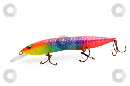 To use this stock image in your creative project, please select the size you need over to the right and click the "Add to Cart" button.
Your downloaded image will come with the Cutcaster watermark removed so don’t worry about the watermark you see on this page. Fishing lure with three hooks stock photo, Fishing lure colour isolated on white background by Vladyslav Danilin