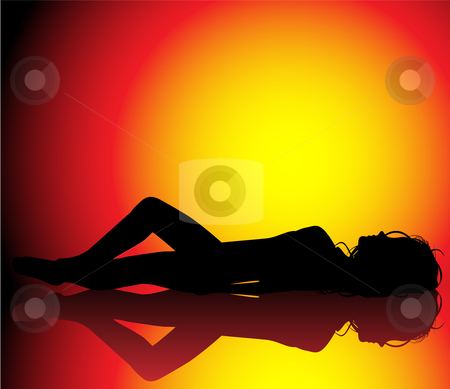 To use this stock image in your creative project, please select the size you need over to the right and click the "Add to Cart" button.
Your downloaded image will come with the Cutcaster watermark removed so don’t worry about the watermark you see on this page. Girl Sun Bath stock vector clipart, Silhouette of girl sunbathin on beautiful hot background by Augusto Cabral Graphiste Rennes